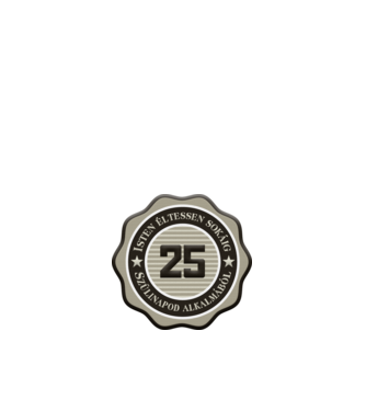 25 éves minta fehér pólón