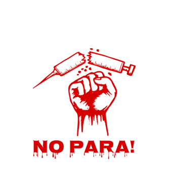 No para minta fehér pólón