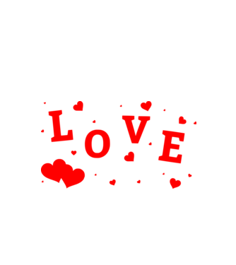Love színezhető minta fekete pólón