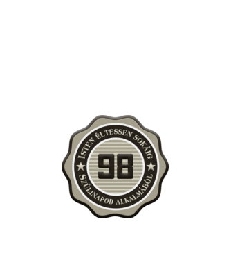 98 éves minta homokszín pólón