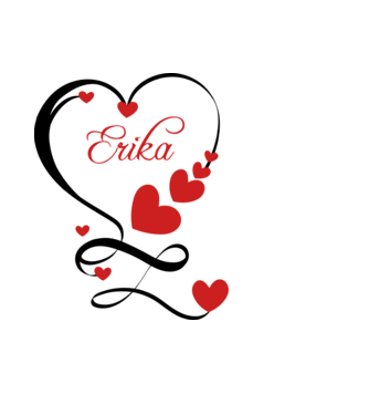Erika minta fekete pólón
