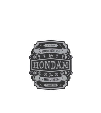 Boldogság a Hondám minta fekete pólón