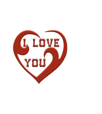 I Love You  minta világos rózsaszín pólón