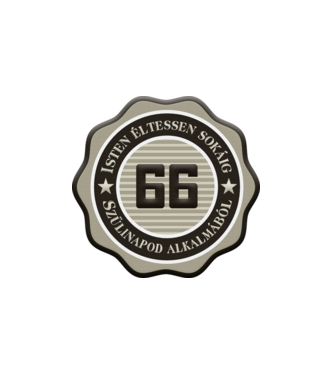 66 éves minta fehér pólón