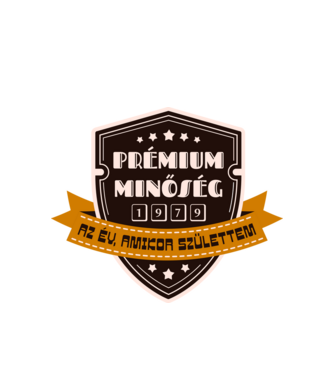 Prémium minőség 1979 minta fehér pólón