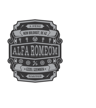 Boldogság az Alfa Romeom minta világoskék pólón