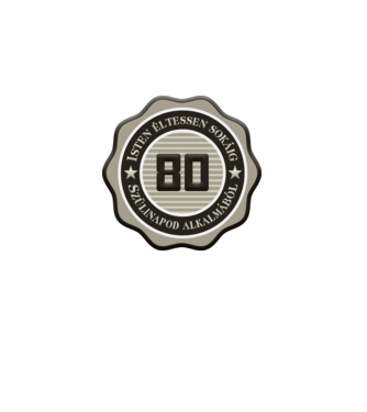 80 ÉVES minta szürke pólón
