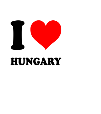 I Love Hungary minta fehér pólón