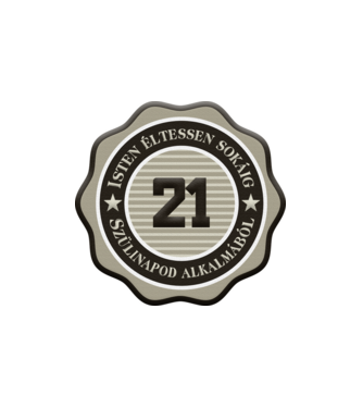 21 éves minta fehér pólón