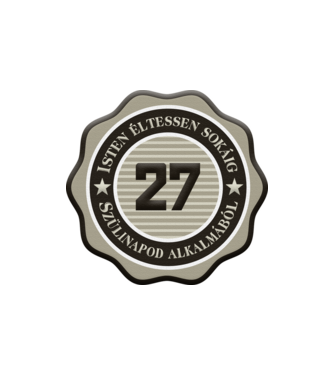 27 éves minta homokszín pólón