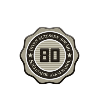80 ÉVES minta homokszín pólón