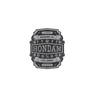 Boldogság a Hondám minta fekete pólón