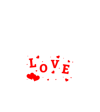 Love színezhető minta fekete pólón