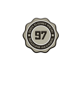 97 éves minta szürke pólón