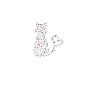 Colorful Heart Cat 2 minta fekete/piros pólón