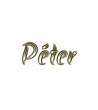 Péter minta almazöld pólón
