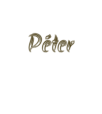 Péter minta szürke pólón