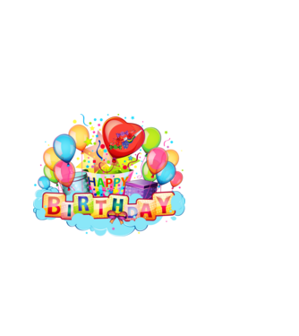 Happy Birthday minta világoskék pólón
