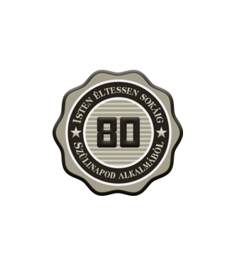 80 ÉVES minta fehér pólón