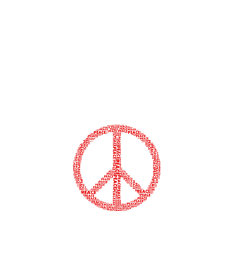 Béke peace minta fehér pólón