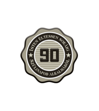 90 éves minta fehér pólón