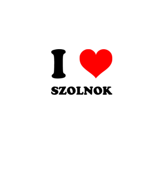 I Love Szolnok minta szürke pólón