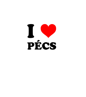 I Love Pécs minta homokszín pólón