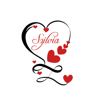 Szilvia minta fehér pólón