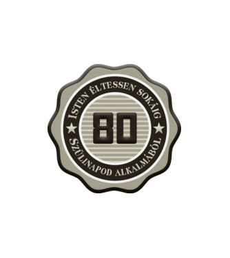 80 ÉVES minta fehér pólón