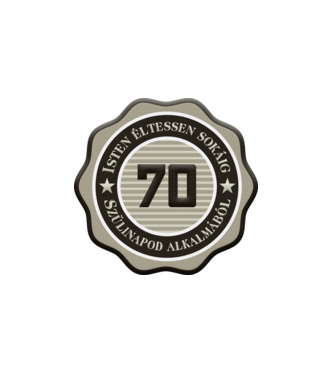 70 éves minta fehér pólón