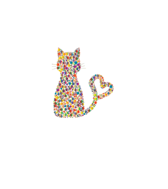 Color Cat minta fehér pólón