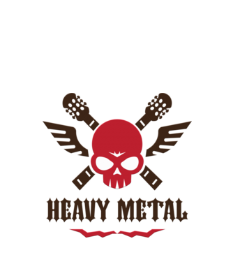 Heavy Metal minta fehér pólón