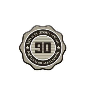 90 éves minta fehér pólón