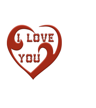 I Love You  minta fekete pólón