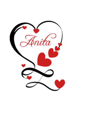 Anita minta fekete pólón