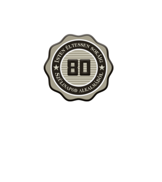 80 ÉVES minta szürke pólón