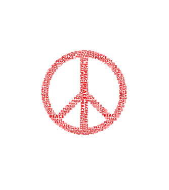 Béke peace minta fehér pólón