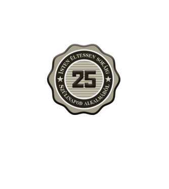 25 éves minta szürke pólón