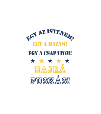 Puskás drukker minta fehér pólón