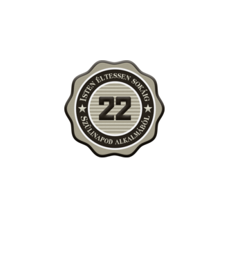 22 minta szürke pólón