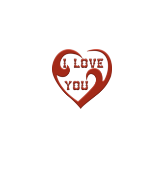 I Love You  minta fehér/piros pólón