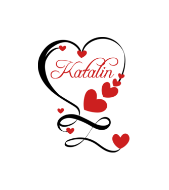 Katalin minta fehér pólón