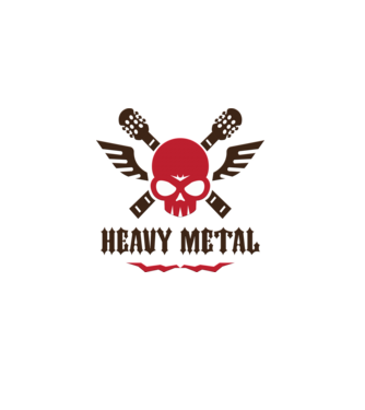 Heavy Metal minta fehér pólón