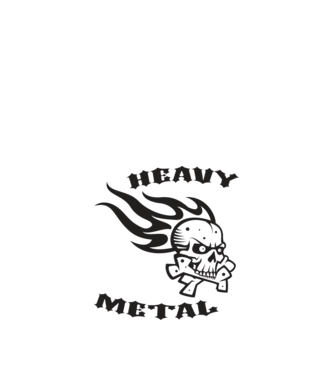 Heavy Metal minta királykék pólón