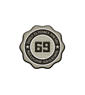69 éves minta fehér pólón