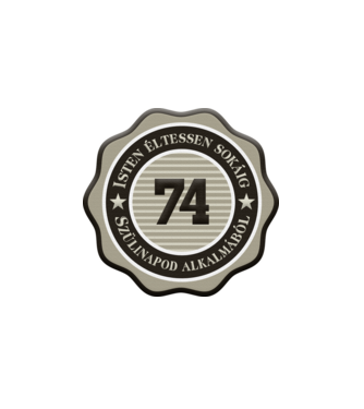 74 éves minta fehér pólón