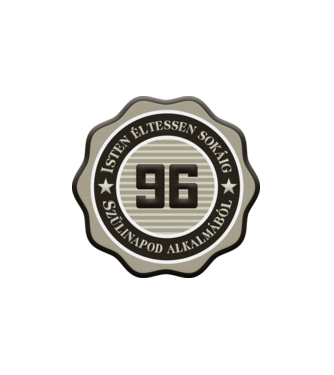 96 éves minta fehér pólón