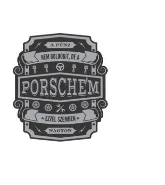 Boldogság a Porschém minta piros pólón