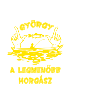 Horgász György színezhető minta fehér pólón