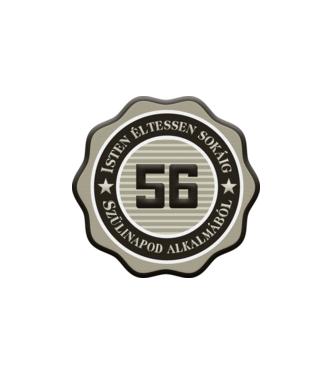 56 éves minta fehér pólón